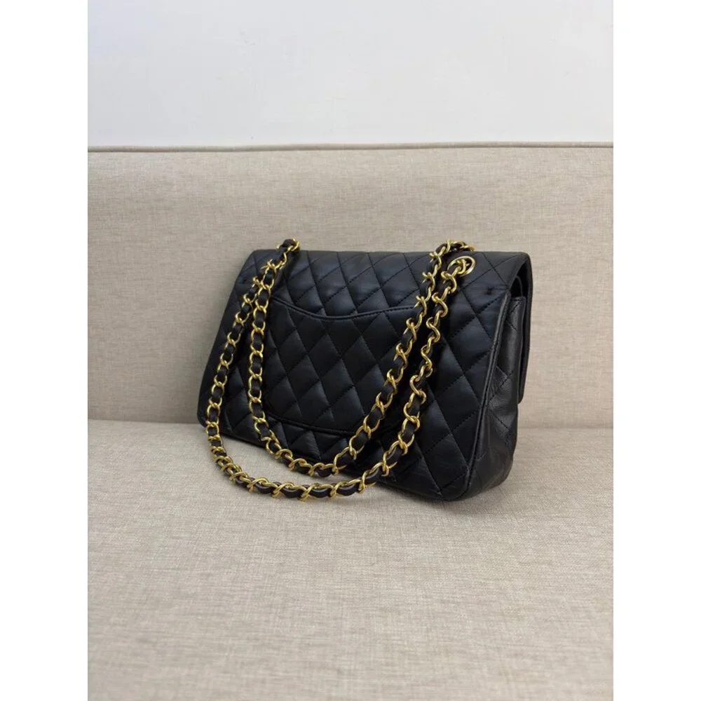 CHANEL Black Lambskin Classic Flap Medium GHW
